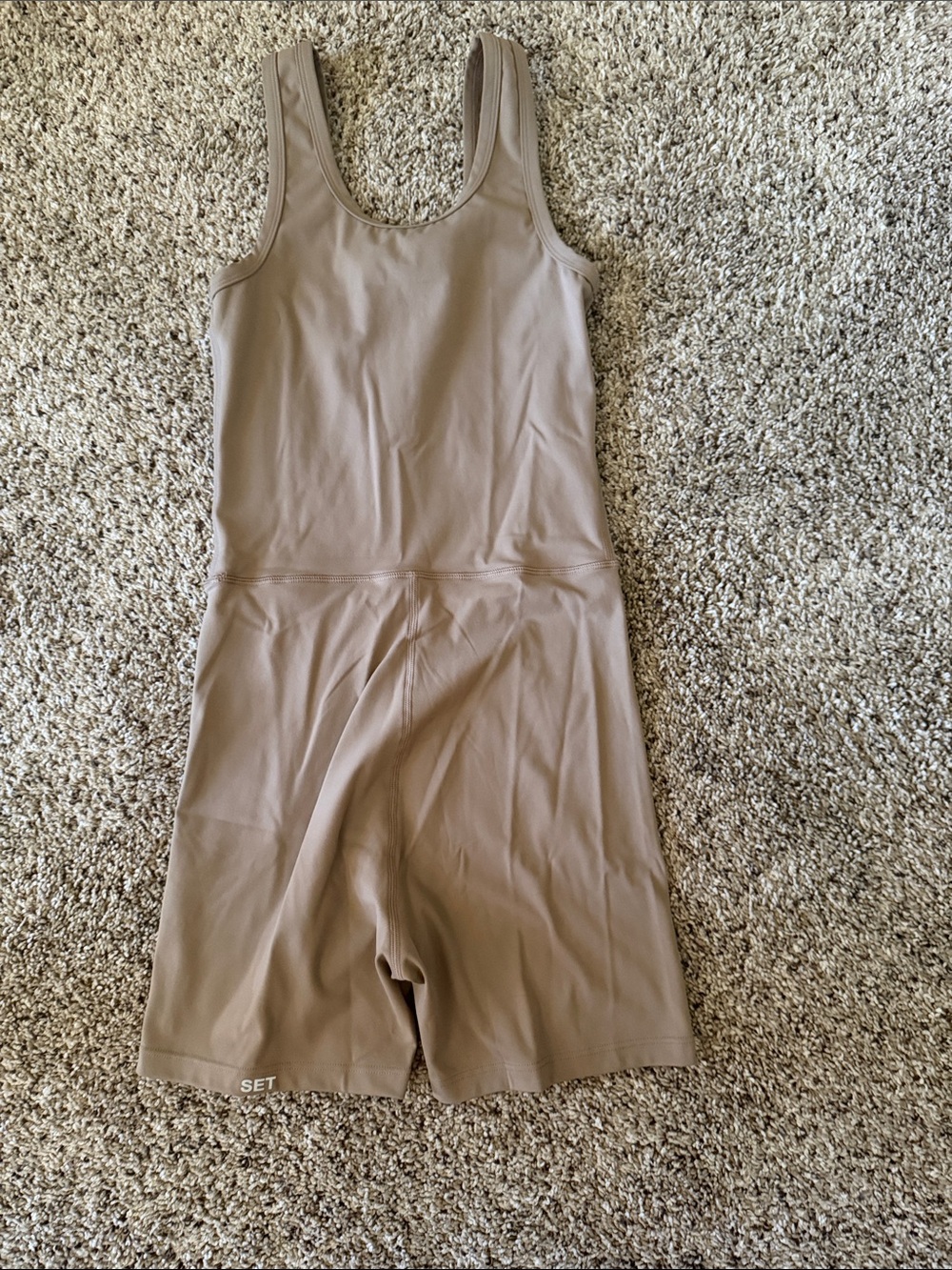 SET Active Onsie XLG NWOT Taupe color. Very stretchy. Great for any workout. - Picture 3 of 5